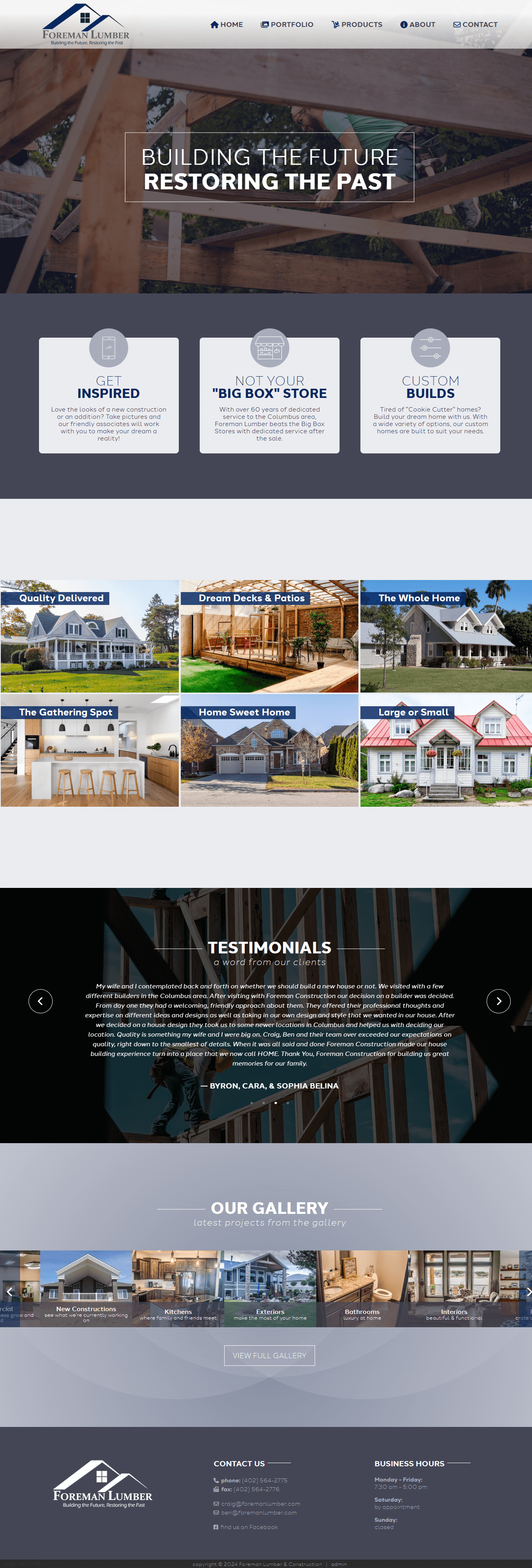 Foreman Lumber home page